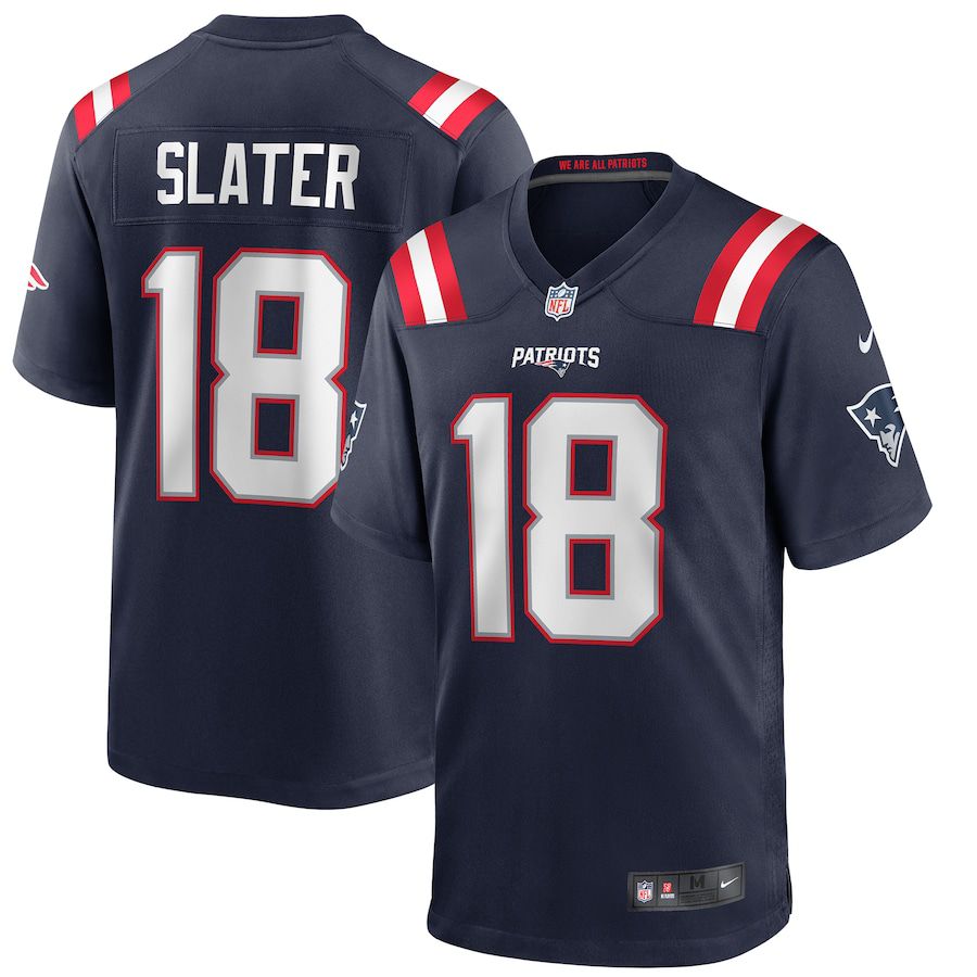 Men New England Patriots #18 Matthew Slater Nike Navy Game Player NFL Jersey->new england patriots->NFL Jersey